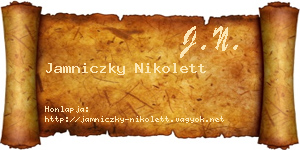 Jamniczky Nikolett névjegykártya