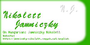nikolett jamniczky business card